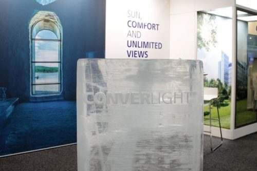 Exhibit of the ConverLight Glass at the ICEHOTEL in Jukkasjärvi