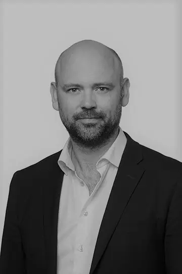 Black and white profil picture of Andreas Jaeger, board of directors at ChromoGenics