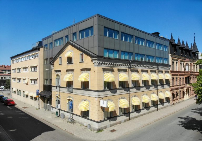 The building Klockstapeln in Gävle on a sunny day